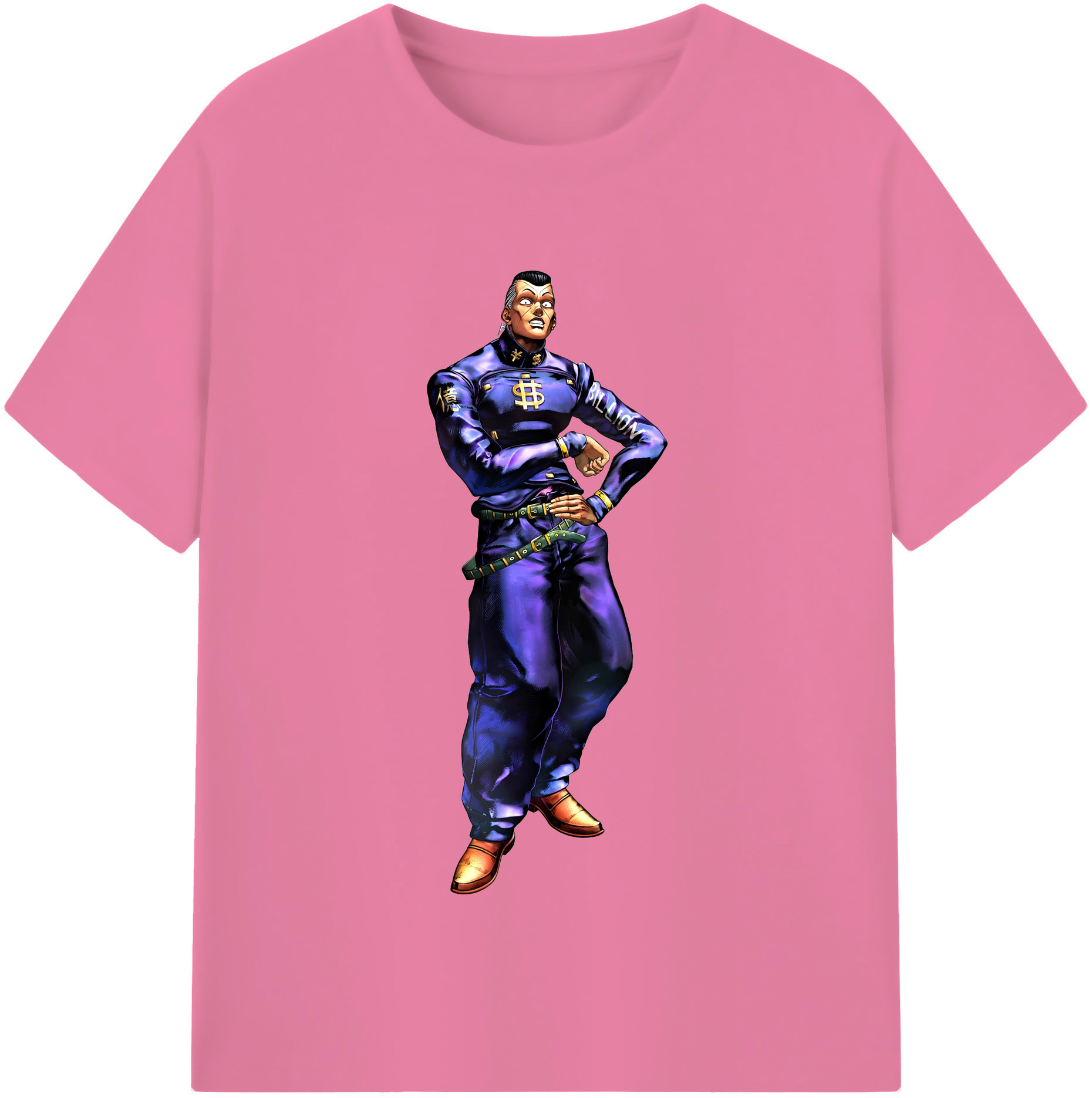 （画像用） ジョジョの奇妙な冒険 虹村億泰 にじむら おくやす JoJo's Bizarre Adventure Nijimura Okuyasu 綿100％半袖Tシャツ（フロントプリント）